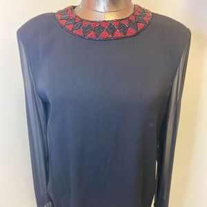 Authentic Vintage 100% Bill Blass sequin sheer top